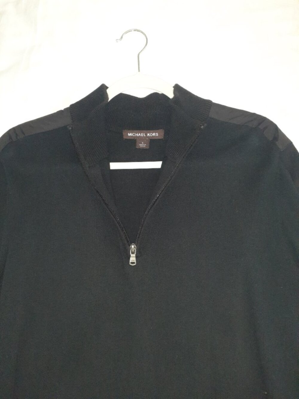 Michael Kors Men's New Zip-Up Sweater Size Large Black 100%cotton - Picture 2 of 6